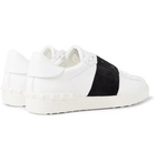 Valentino - Valentino Garavani Open Striped Leather and Calf Hair Sneakers - Men - White