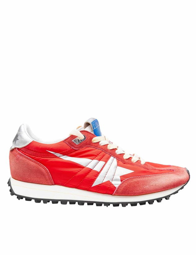 Photo: Golden Goose Red Nylon And Suede Running Sneakers