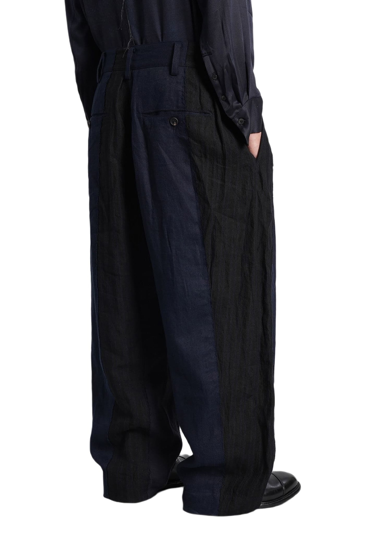 Ziggy Chen Pants In Blue Linen