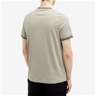 Fred Perry Men's Twin Tipped T-Shirt in Warm Grey/Brick