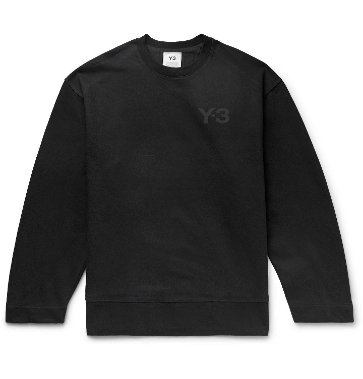 Photo: Y-3 - Oversized Logo-Print Loopback Cotton-Jersey Sweatshirt - Black