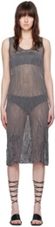 Filippa K Gray Crinkled Midi Dress