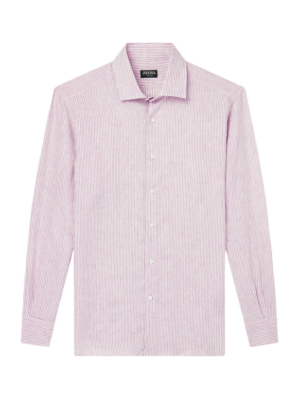 Photo: Zegna - Striped Linen Shirt - Pink