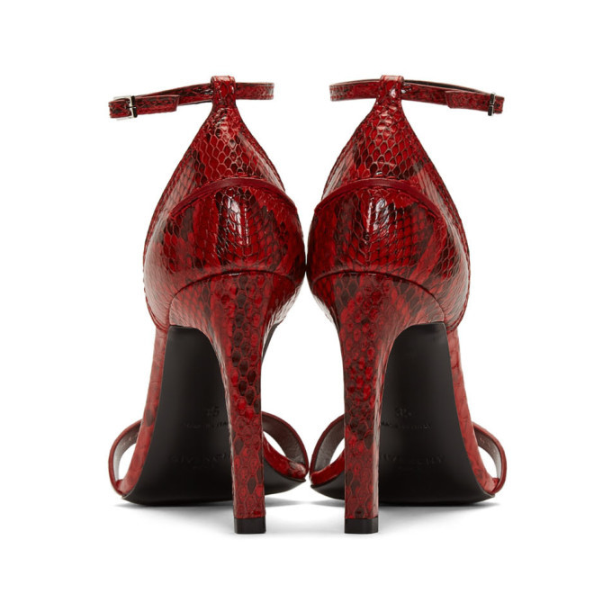 サンダル・ミュール GIVENCHY FW24 Givenchy With Heel Red (BE403L E257600) Givenchy Red Python Heeled Sandals Givenchy
