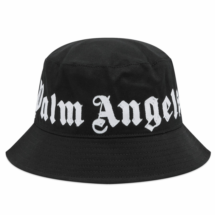 Photo: Palm Angels Men's Logo Bucket Hat in Black 