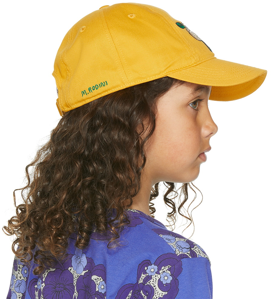 ★Mini Rodini★Baby-Kids コットン＆メッシュサンハット/Yellow ☆Mini Rodini☆Baby-Kids コットン＆メッシュサンハット/Yellow