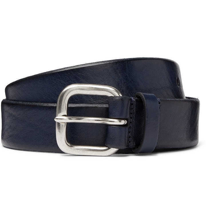Photo: Anderson's - 3.5cm Textured-Leather Belt - Blue