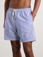 Orlebar Brown - Mastiff II Straight-Leg Mid-Length Striped Seersucker Swim Shorts - Blue
