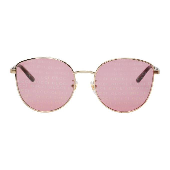 Photo: Gucci Gold and Pink GG0807SA Sunglasses
