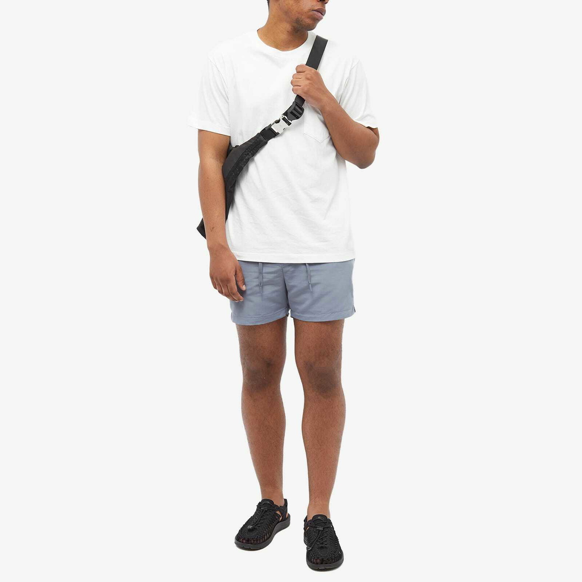 Wood Wood Men's Roy Solid Short in Blue Grey