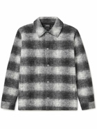A.P.C. - Checked Boiled Wool-Blend Jacket - Black