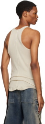 Rick Owens DRKSHDW Off-White Raw Edge Tank Top