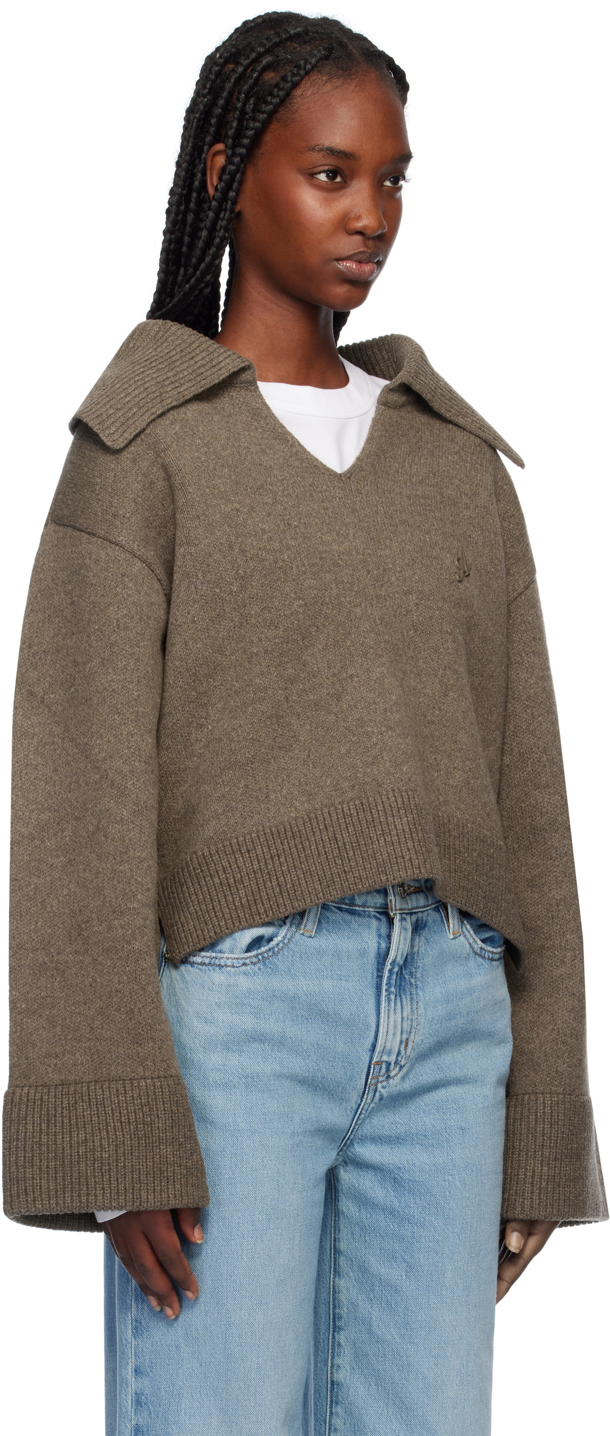 Axel Arigato Brown Clio Cropped Sweater