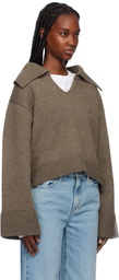 Axel Arigato Brown Clio Cropped Sweater