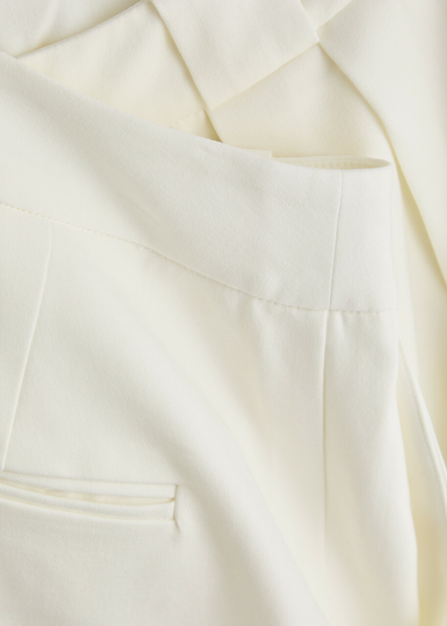 Aexae Wide-leg Wool Trousers White XS (UK6 / XS)