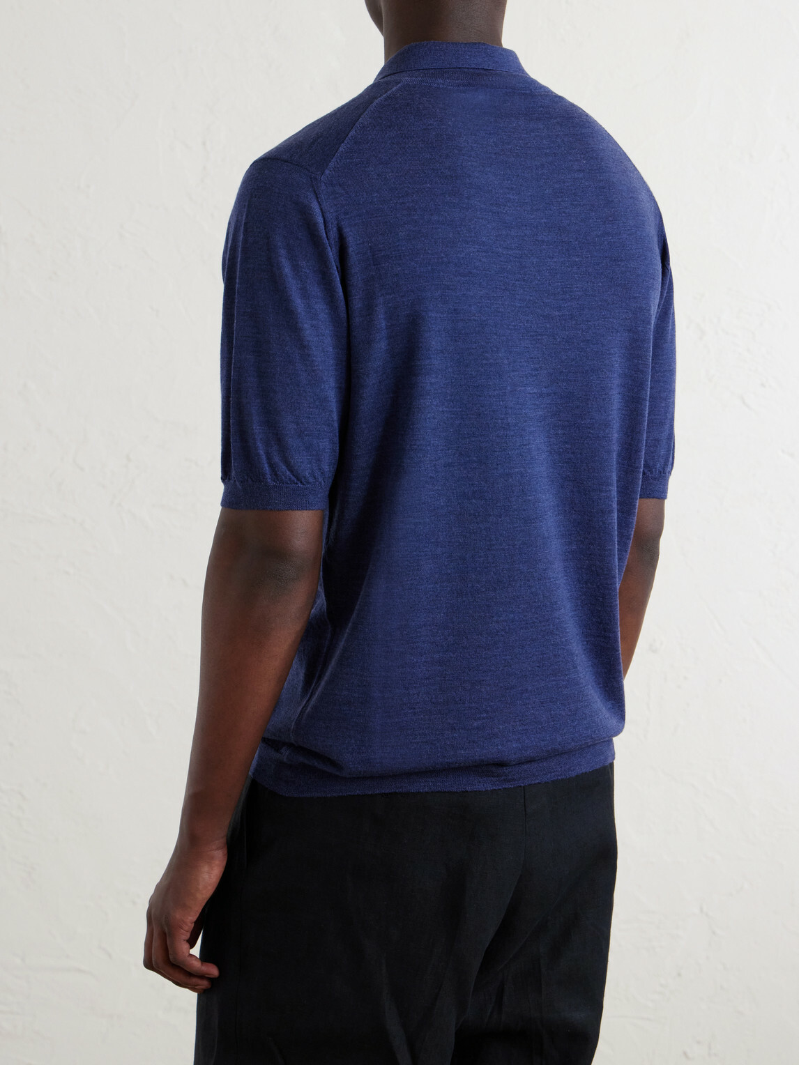 William Lockie - Virgin Wool Polo Shirt - Blue