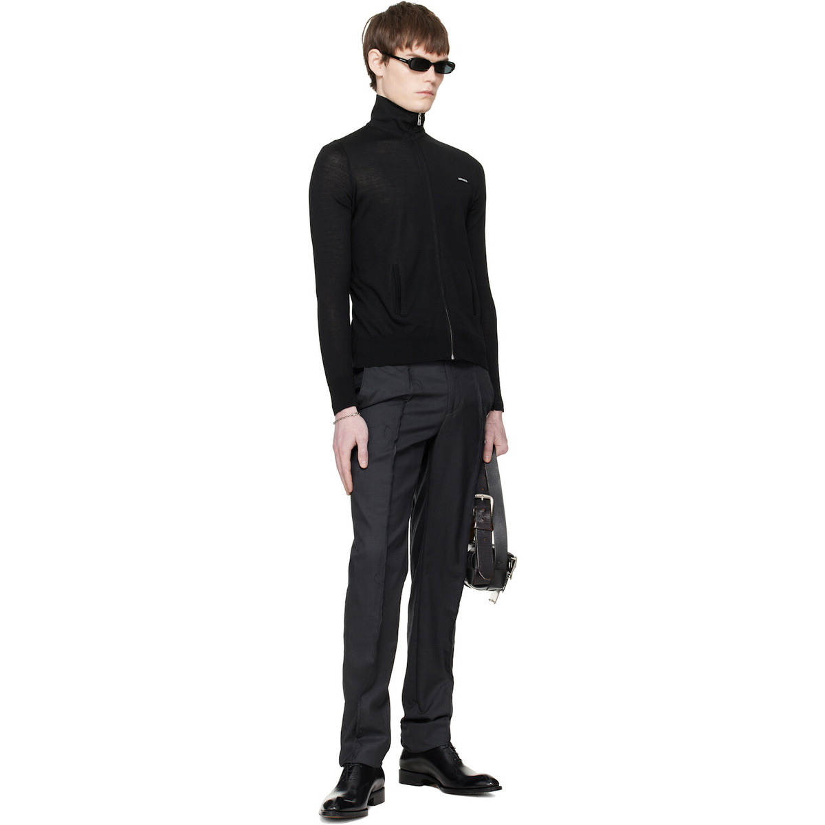 HODAKOVA Grey Horse Hair Suit Trousers