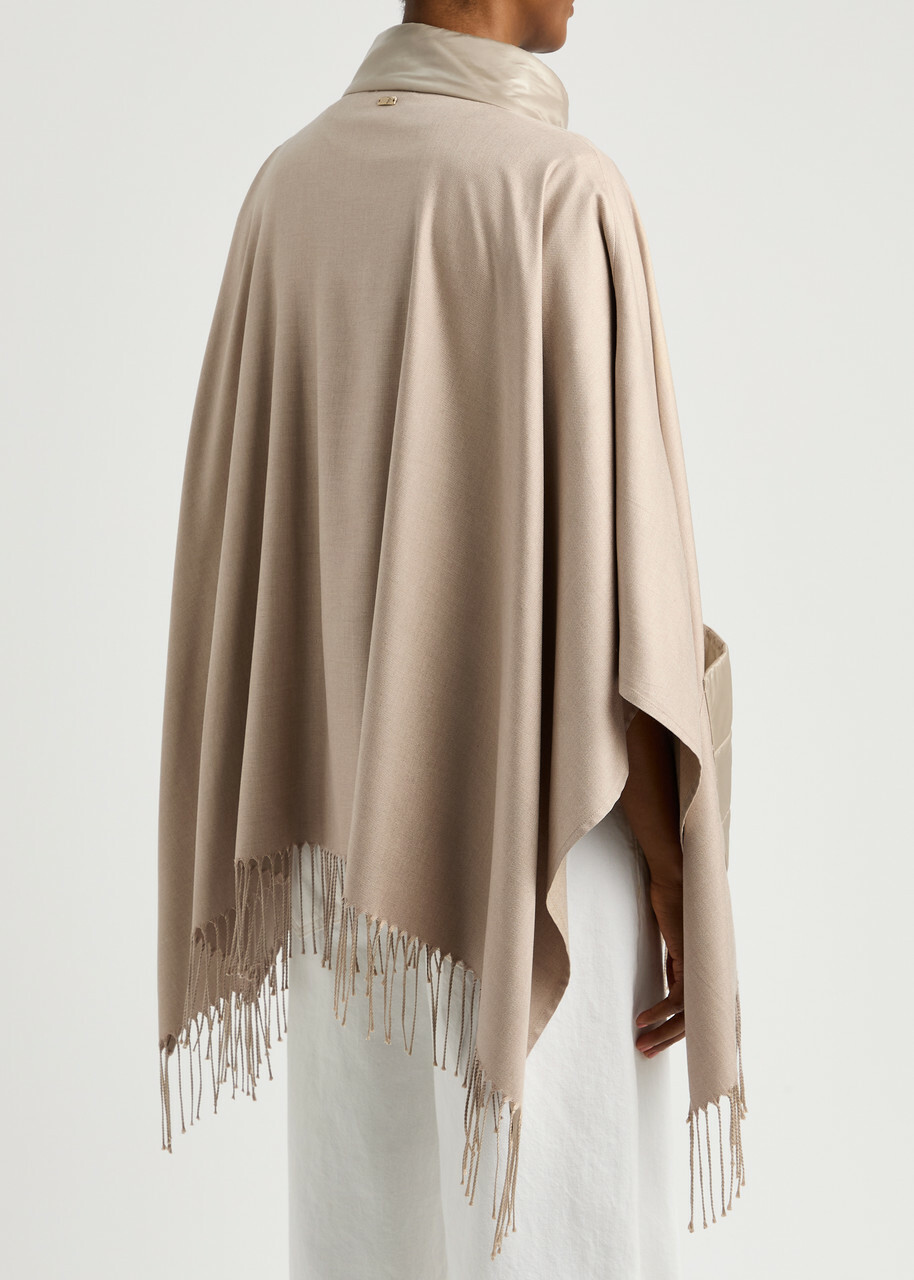 Herno Silk and Shell Poncho Cream
