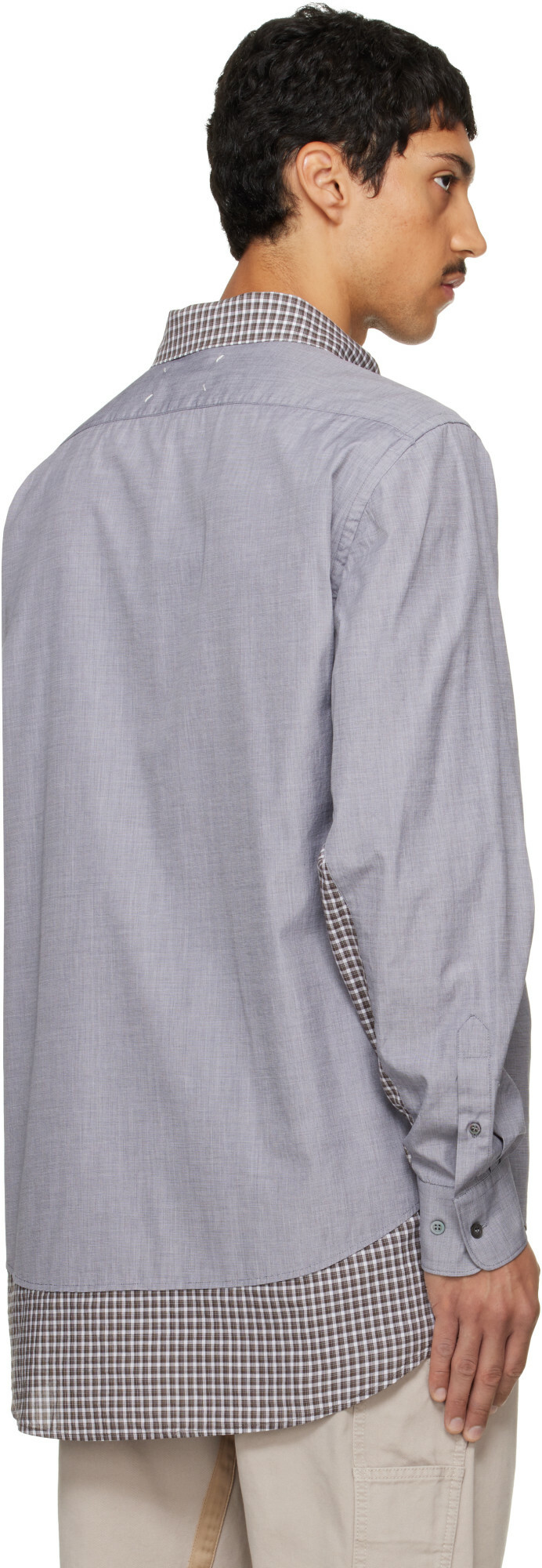 Maison Margiela Gray & Brown Double Layer Cotton Shirt