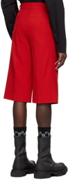 We11done Red Polyester Shorts