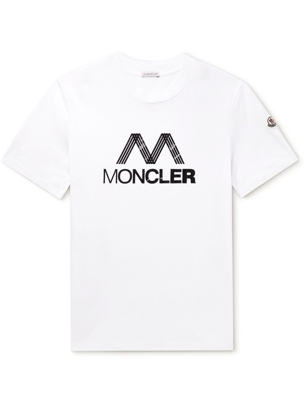 Photo: Moncler - Logo-Print Cotton-Jersey T-Shirt - White