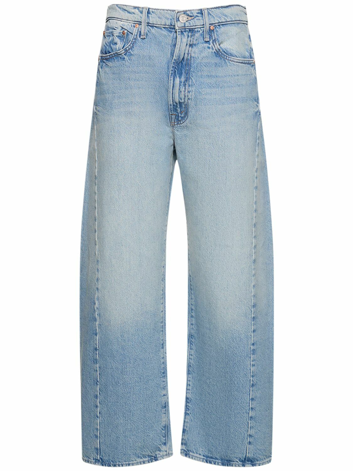 【MODERNIF】Line Half Denim Pants Mother Denim - Half Pipe Flood - Blue and Black – CAMI