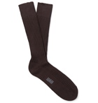TOM FORD - Ribbed Cotton Socks - Brown
