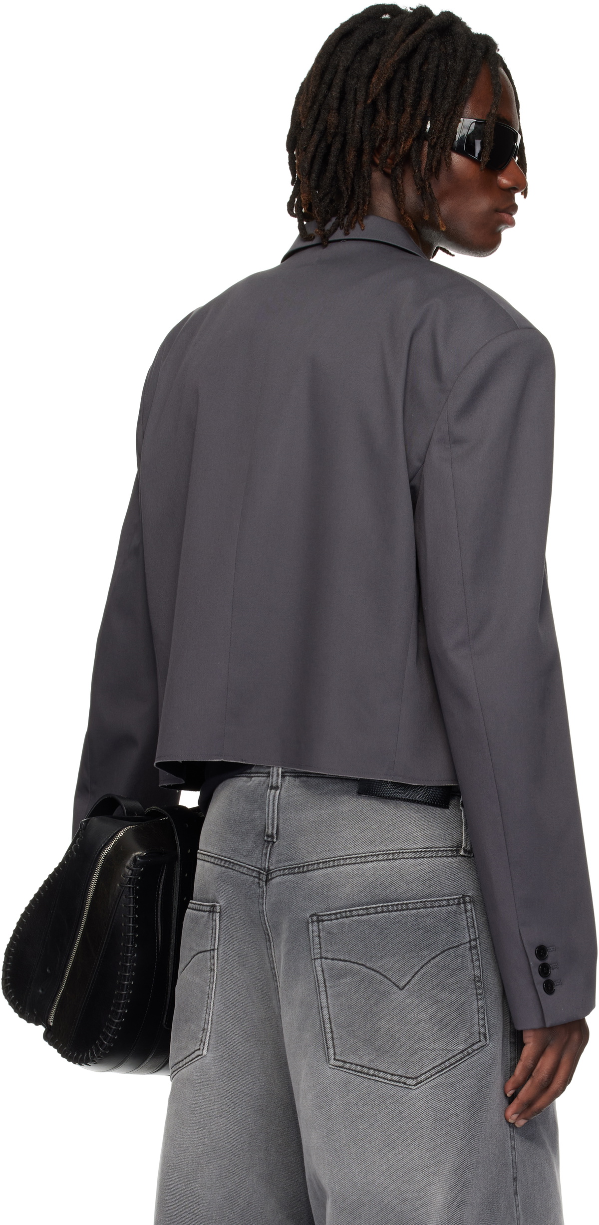 LU'U DAN Gray Slashed Blazer