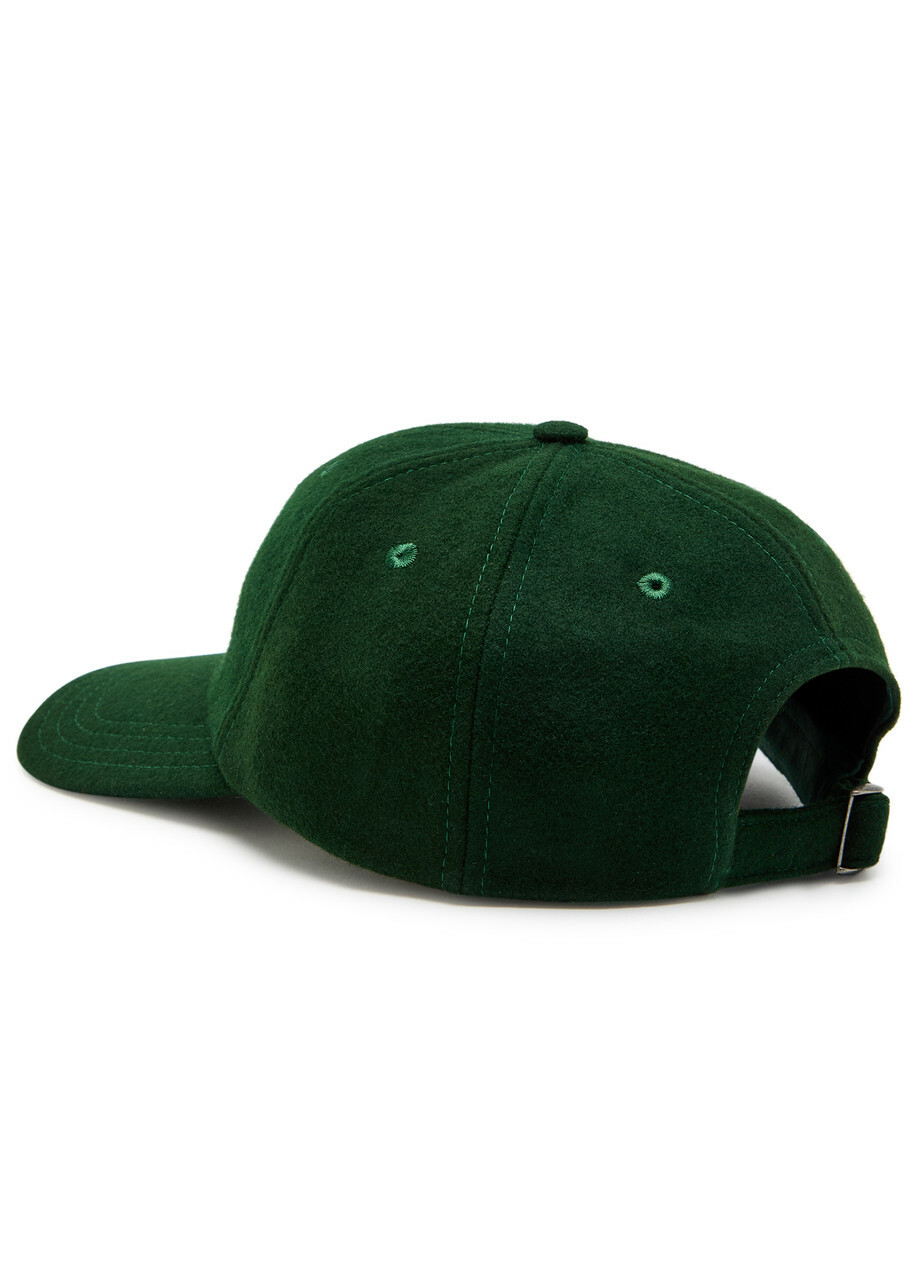Drake's Tea Time Appliquéd Merino Wool cap - Dark Green - One Size