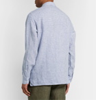 Ermenegildo Zegna - Striped Linen Half-Placket Shirt - Blue