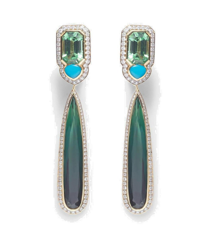 Photo: Marina B Quarta 18kt gold earrings with diamonds and gemstones