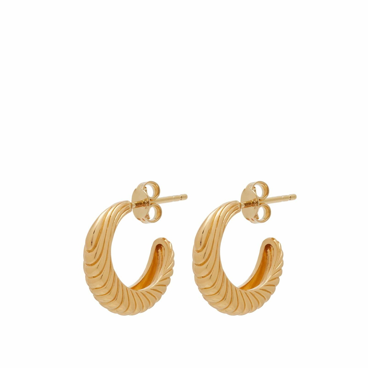 Missoma Women's Wavy Ridge Small Hoops in Gold Missoma