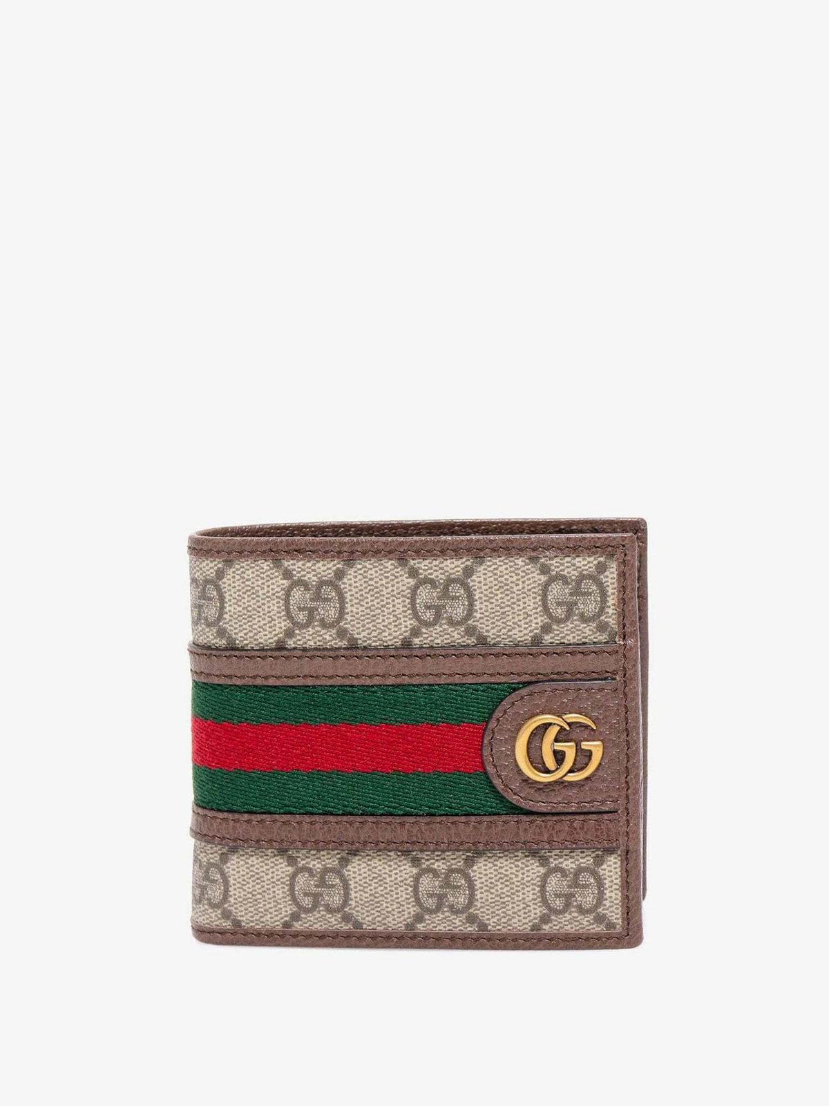 24AW new/GUCCI GGレザートリムウォレット Wallet Brown Gucci Original Beige GG Canvas Brown Leather Trim Long