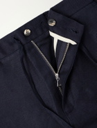 Frescobol Carioca - Mendes Straight-Leg Linen and Cotton-Blend Twill Drawstring Trousers - Blue