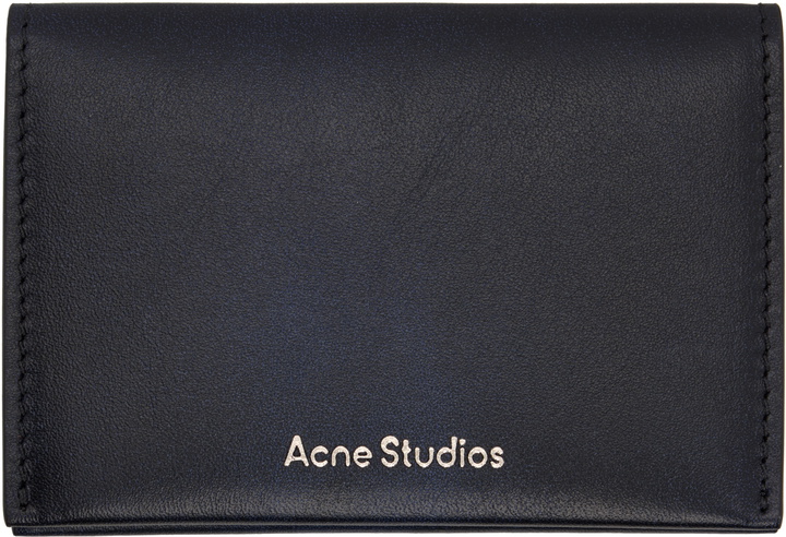Photo: Acne Studios Navy Folded Leather Card Holder