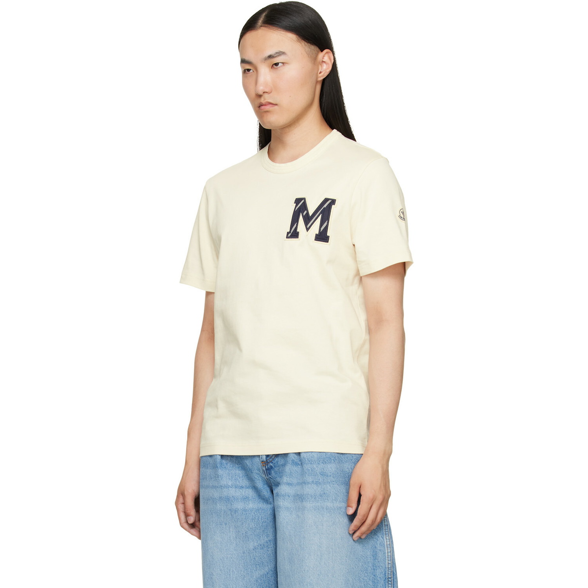 Moncler Beige Cotton Jersey Monogram T-shirt