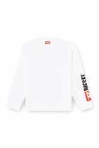 Diesel Crewneck sweatshirt with logo patch embroidery - Sweaters Mens in White