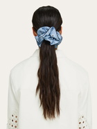 Ferragamo Womens Arabesque print silk scrunchie in Blue