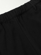 DIME - Straight-Leg Logo-Embroidered Pleated Twill Shorts - Black