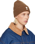 AMI Paris Brown Alpaca Striped Ami De Coeur Beanie