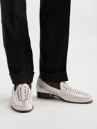 SAINT LAURENT - Swann Woven Leather Loafers - White - EU 40