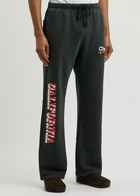 Cherry Los Angeles Parachute Wide-leg Cotton Sweatpants Black