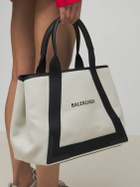 BALENCIAGA - Md Navy Cabas Canvas Tote Bag