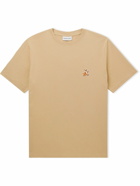 Maison Kitsuné - Logo-Appliquéd Cotton-Jersey T-Shirt - Brown