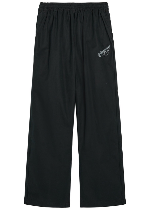 Photo: Willy Chavarria Ruff Rider Logo-embroidered Cotton Trousers Black