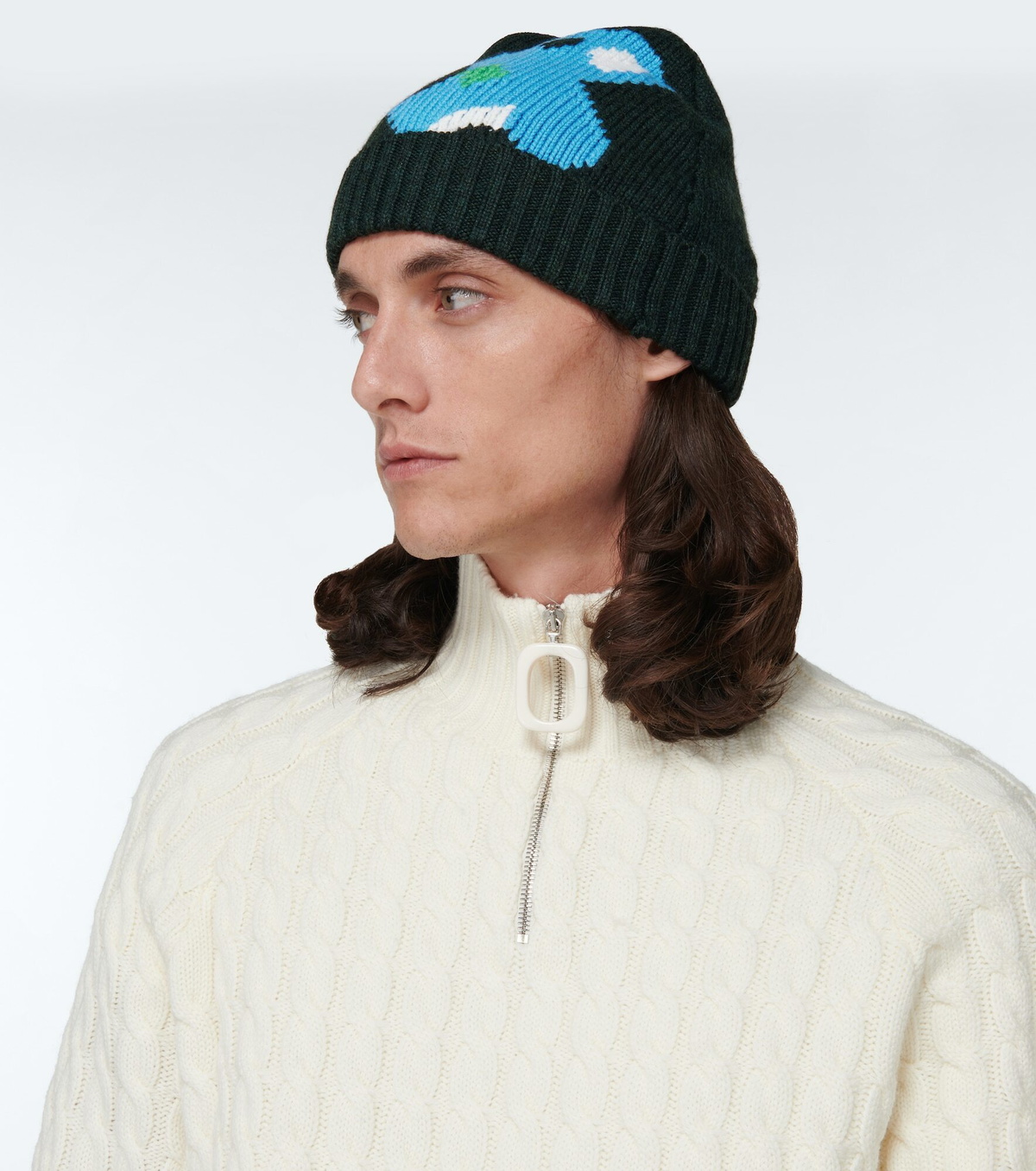 JW Anderson logo-patch bunny-motif Beanie - Brown