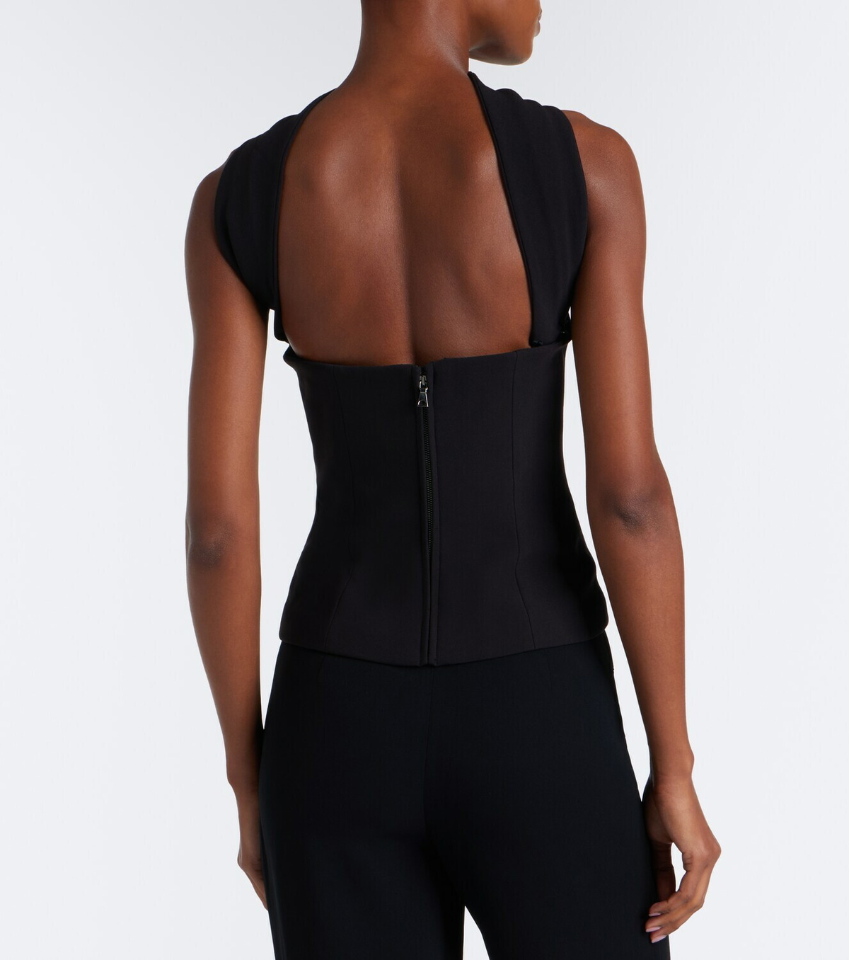 Roland Mouret Scarf-detail crêpe corset top