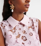 Self-Portrait Flower embellished drop earrings