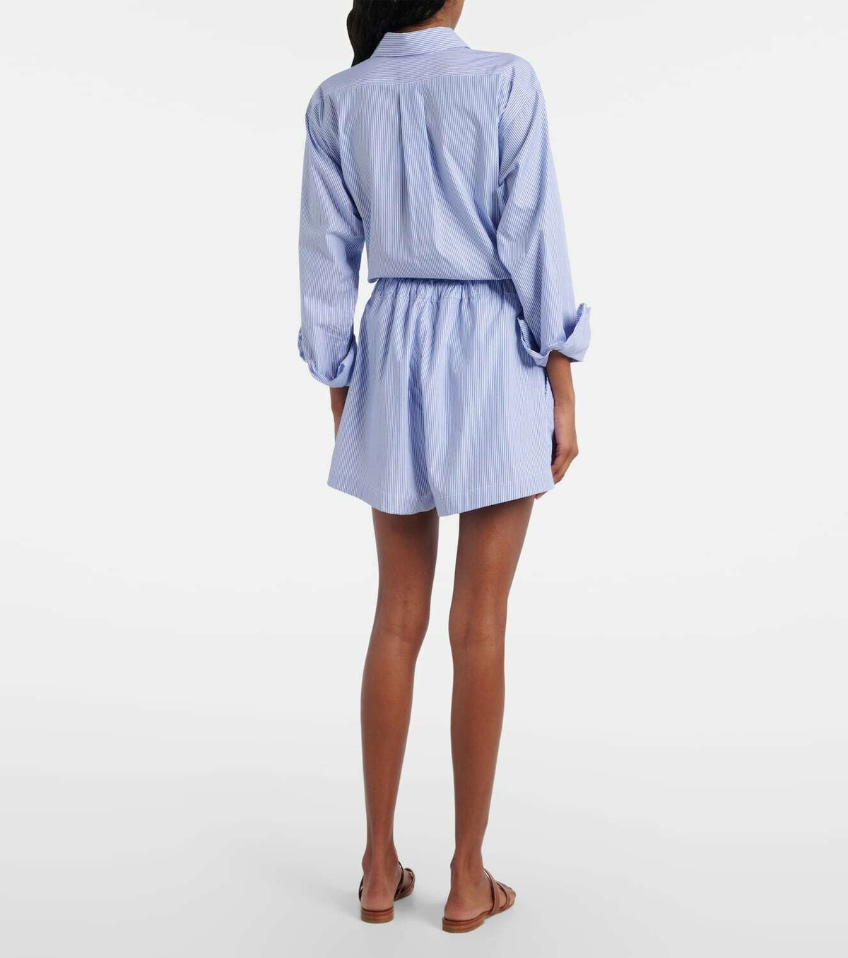 Hunza G Striped cotton poplin shorts