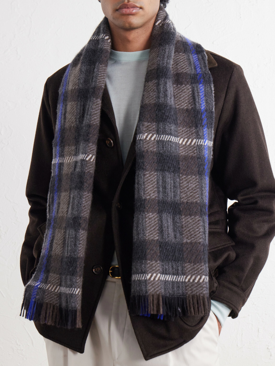 Johnstons of Elgin - Hirta Checked Cashmere Scarf